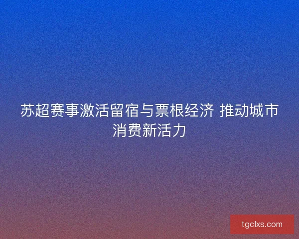 苏超赛事激活留宿与票根经济 推动城市消费新活力